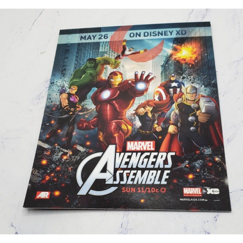 Marvel Animation Avengers Assemble 2013 Disney XD Promo Card Iron Man Hulk